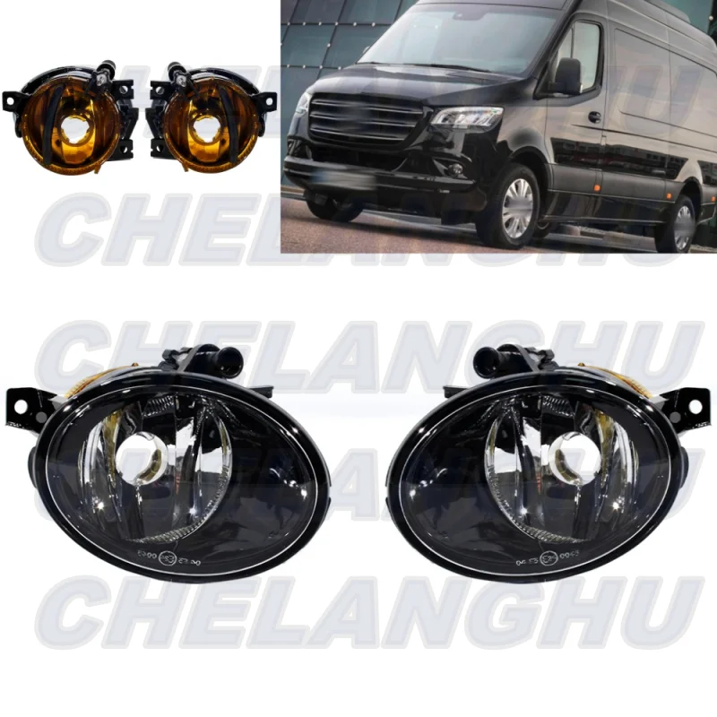 

For Benz Sprinter W907 W910 2019 2020 2021 2Pcs Left+Right Side Front Bumper Fog Light Fog Lamp Without Bulbs Car accessories