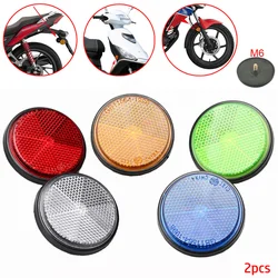 2x Circular Reflector Car Trucks Motorcycle Night Reflector Refraction Light Part M6 6cm Round Reflective Plate Sheet