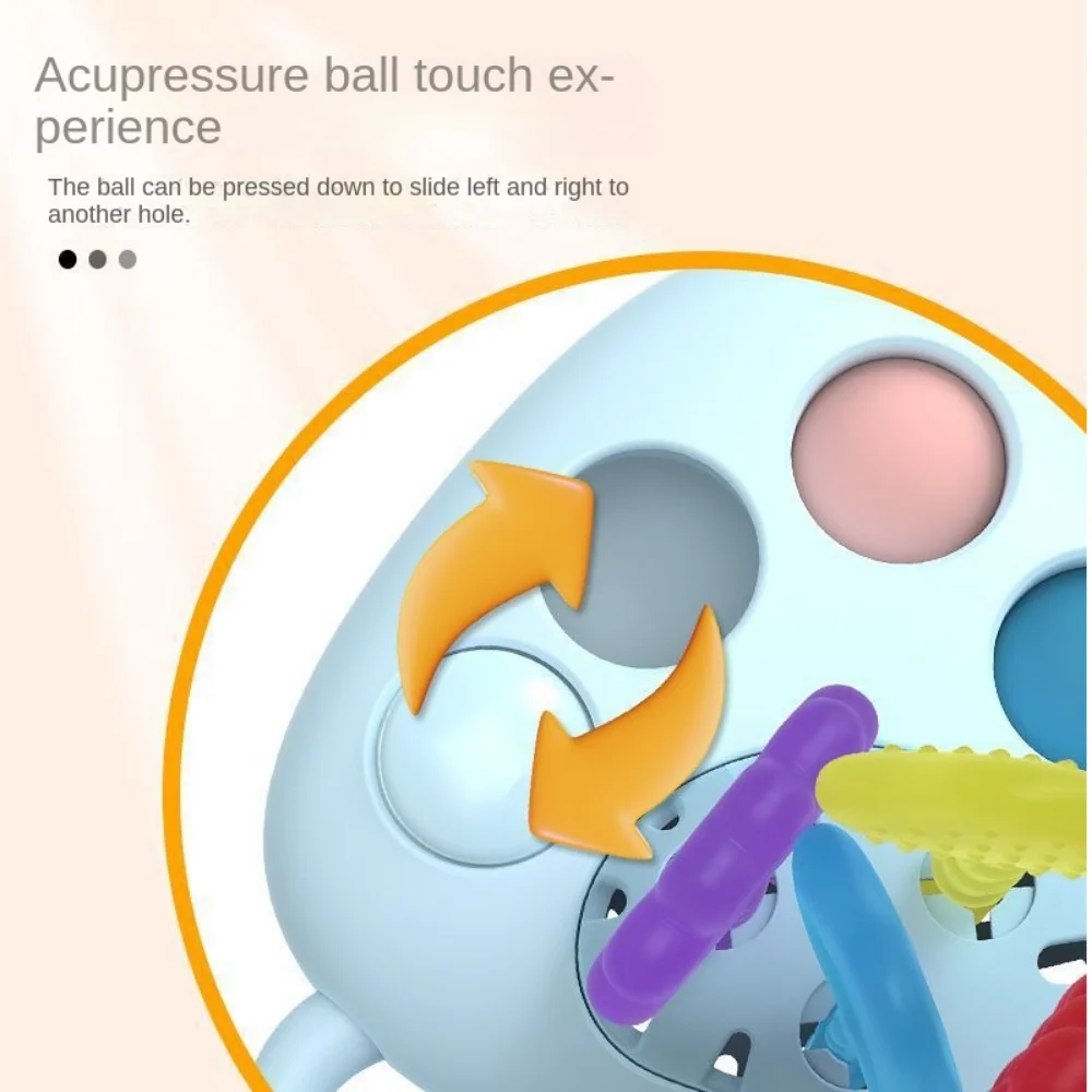 Feeder Pull String Sensory Baby Toys Educational Multifunctional Baby Hand Ball Toys Boilable ABS Manhattan Grab Ball Newborns