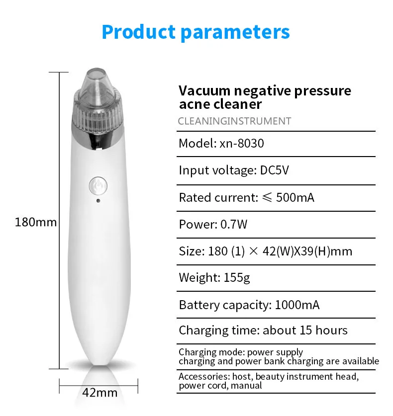 เครื่องดูดสิวเสี้ยน เครื่องมือเสริมความงาม เครื่องทำความสะอาดผิวหน้าไฟฟ้า เครื่องทำความสะอาดรูขุมขนบนใบหน้า กำจัดสิวเสี้ยน สำหรับใช้ในบ้าน