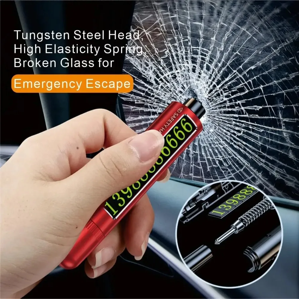 3in1 Car Window Breaker Seat Belt Cutter Phone Number Plate Mini Car Safety Hammer Glass Broken Rescue Tool in One Second
