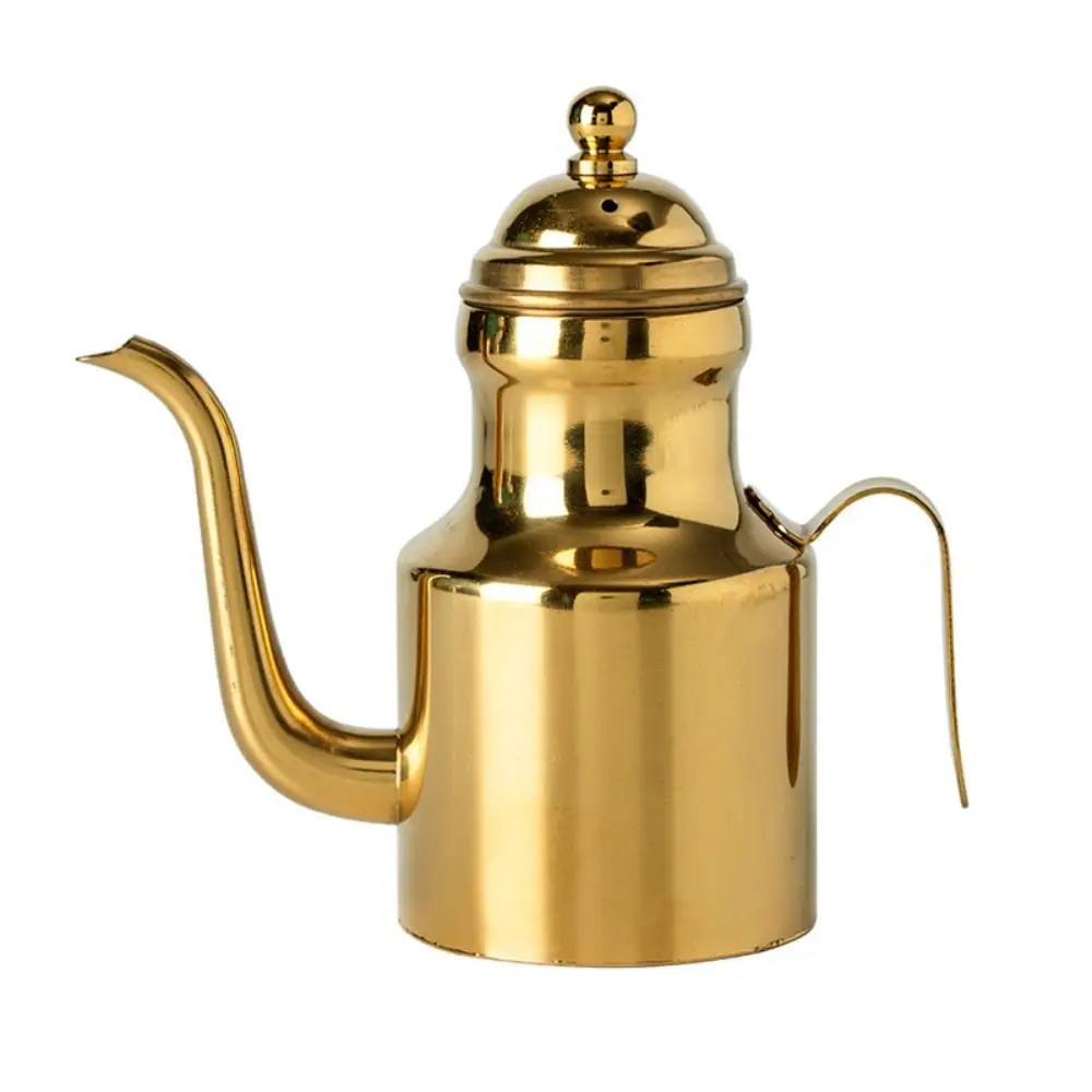 

Kitchen Supplies 310/500ml Stainless Steel Oil Bottle Long Spout Arabic Style Oil Kettle Leak-proof Anti-fall Oil Pot Kitchen
