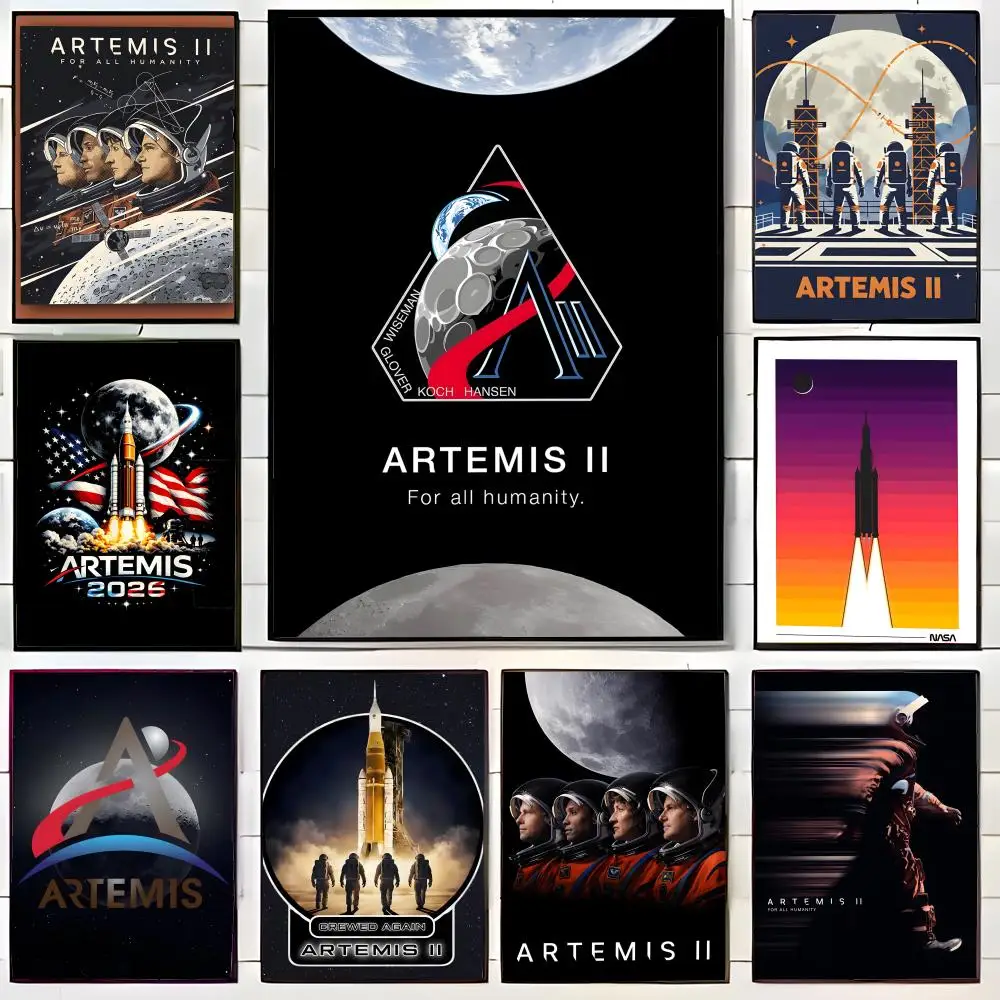 Affiche d'exploration aérospatiale A-Artemis II, impression d'art mural, affiche décorative, décoration murale, décoration de la maison, cadeau non encadré