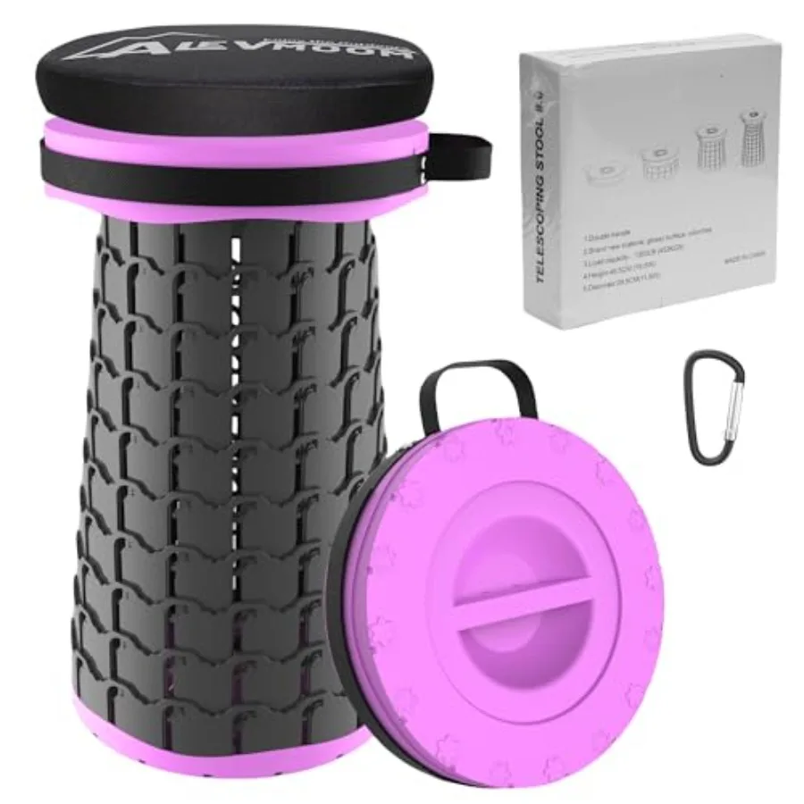 

Upgraded XXL Collapsible Stool with Cushion 19.7", 1000lbs Max Weight, Wider and Taller Pop Up Seat, Heavy Duty Portable Retrac