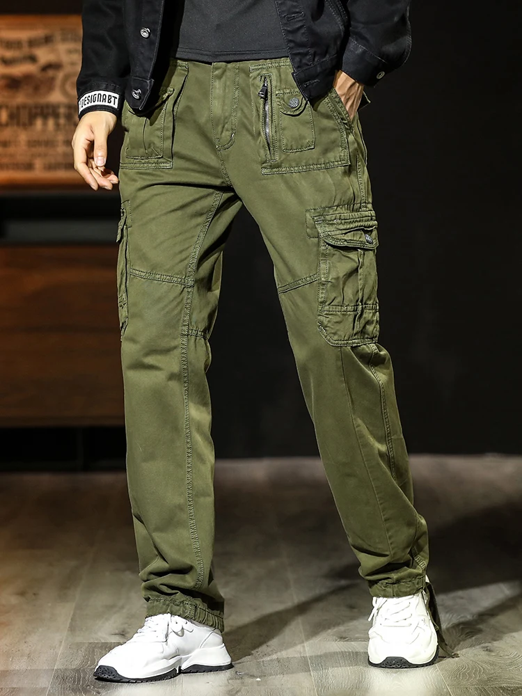 Lente Zomer Cargo Broek Mannen Kaki Leger Greentactische Militaire Rechte Werk Broek Mannen Lange Casual Broek Grote Maat 44