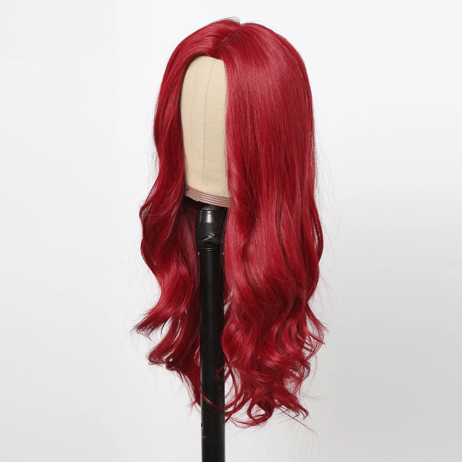 HENRY MARGU Red Synthetic Wigs Long Body Wavy Wig Natural Hairline Daily Red Hair Heat Resistant Fiber Smooth Party Cosplay Wig