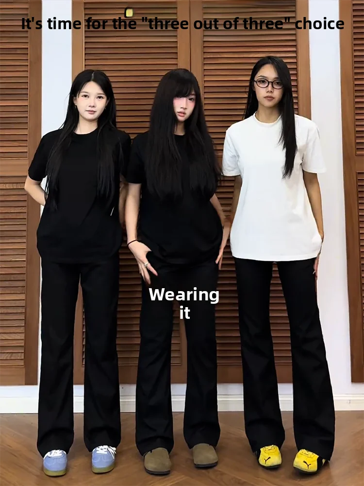 

GSS Labora Мужские прямые джинсы с высокой талией Micro Flare American High Street Vibe из смеси хлопка и полиэстера с завышенной талией