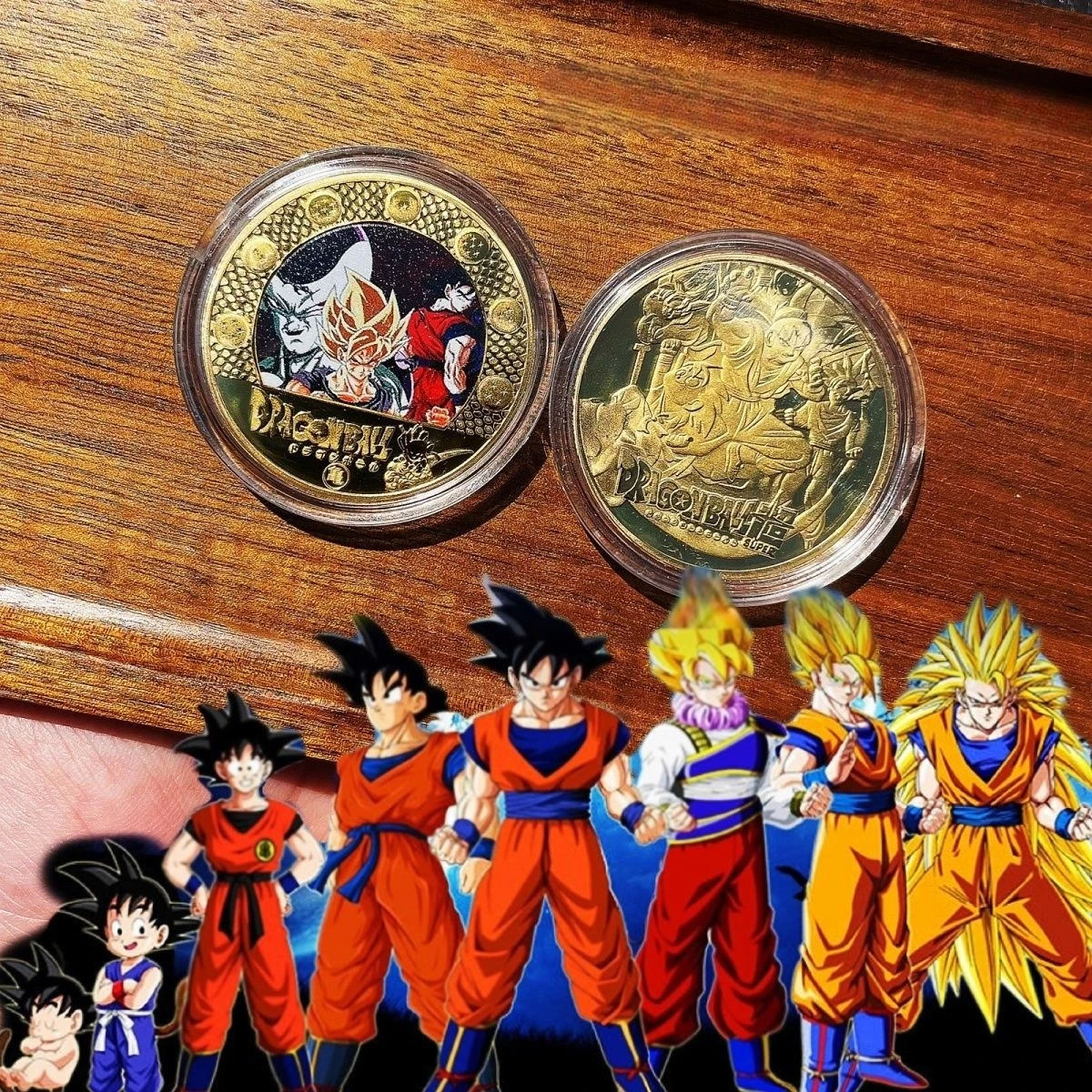 عملة ذهبية مطلية بكرة التنين ، شخصية أنيمي ، ابن جوكو ، فيتا ، سوبر سايان الطرفية ، مجموعة عزيز ، هدايا لعبة
