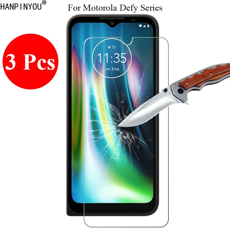 3 Pcs/Lot 9H 2.5D Tempered Glass Screen Protector For Motorola Defy 2 (2021) Protective Film + Clean Tools