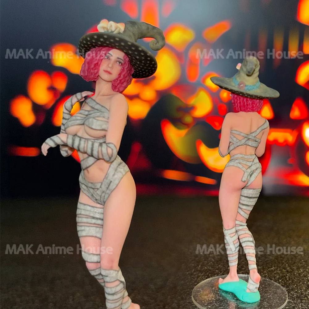 

Exquisite Facial 3D Printing 1/18 1/16 1/12 Sexy Hat Witch Mummy Bandage Beauty Figure Hyperrealism Model Scene Dolls Toys