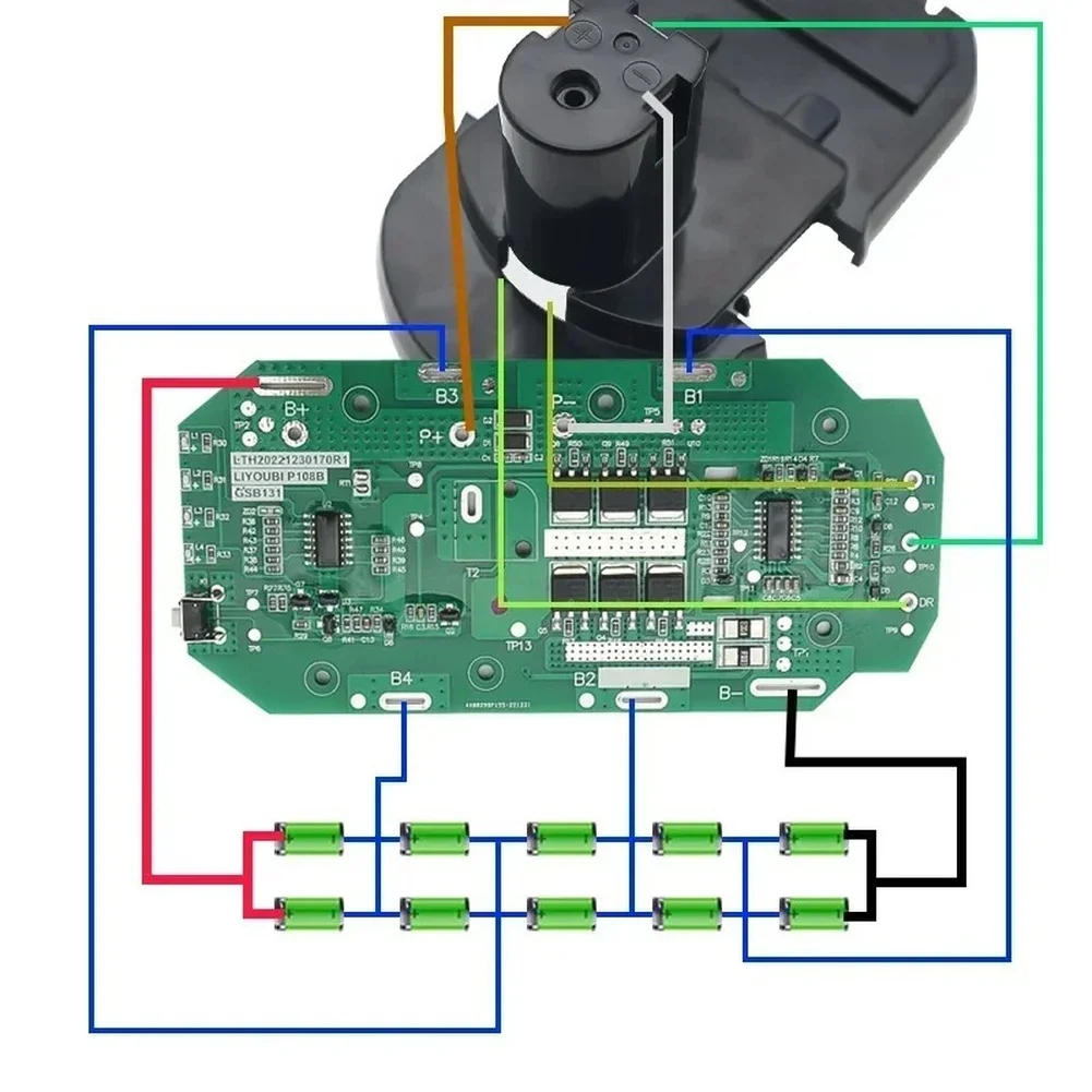 For 18V Battery Box Kit with Built-in Protection Circuit Board Compatible with ONE+ P103 P108B Battery Platforms