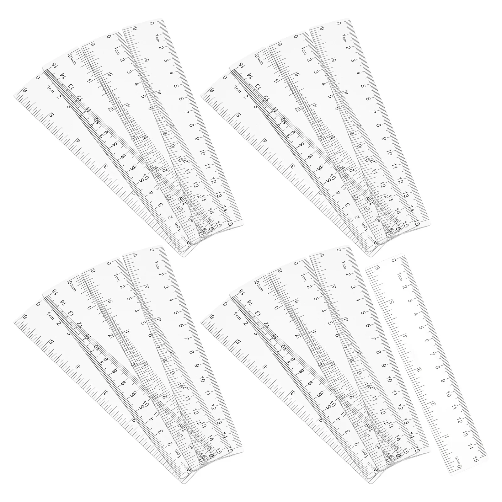 

25pcs Transparent Plastic Straight Rulers 30Cm Measuring Rulers For Students Drawing Bookmarking School Stationery Multipurpose