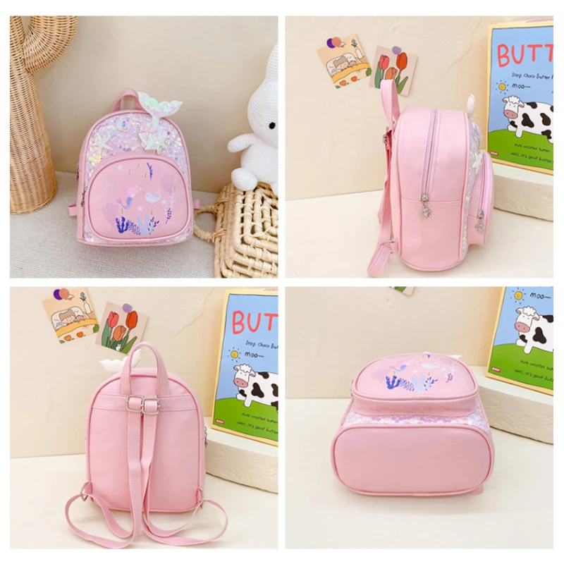 Imagem -05 - Kindergarten Mochila com Mermaid Lunch Box Bolsas do Livro Escolar Nome Personalizado Kids Kindergarten Bags