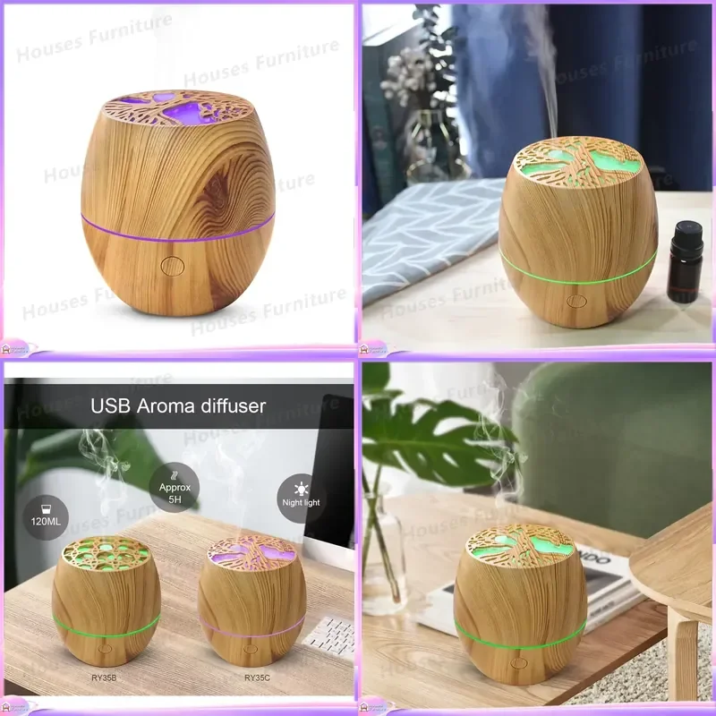 230 120ml Ultrasonic Air Humidifier Essential Oil Diffuser Indoor Aroma Aromatherapy Mist Maker Home Office Decor