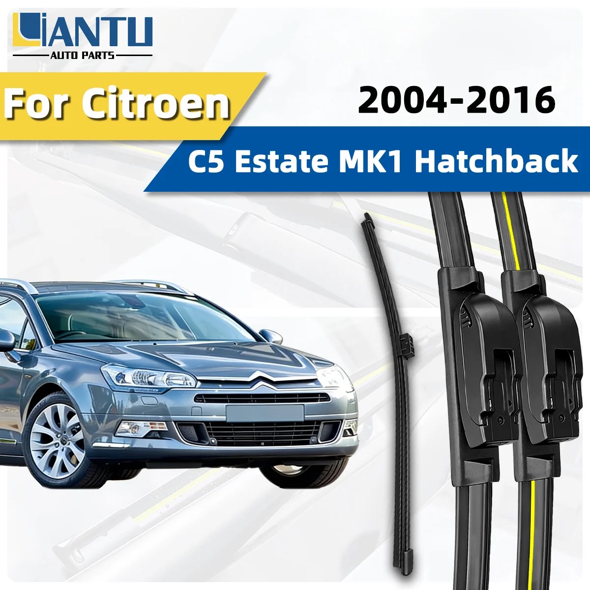 

Комплект из 3-х передних и задних дворников для Citroen C5 Estate MK1 Hatchback 2004-2016, бесшумные дворники для лобового стекла, автомобильные аксессуары