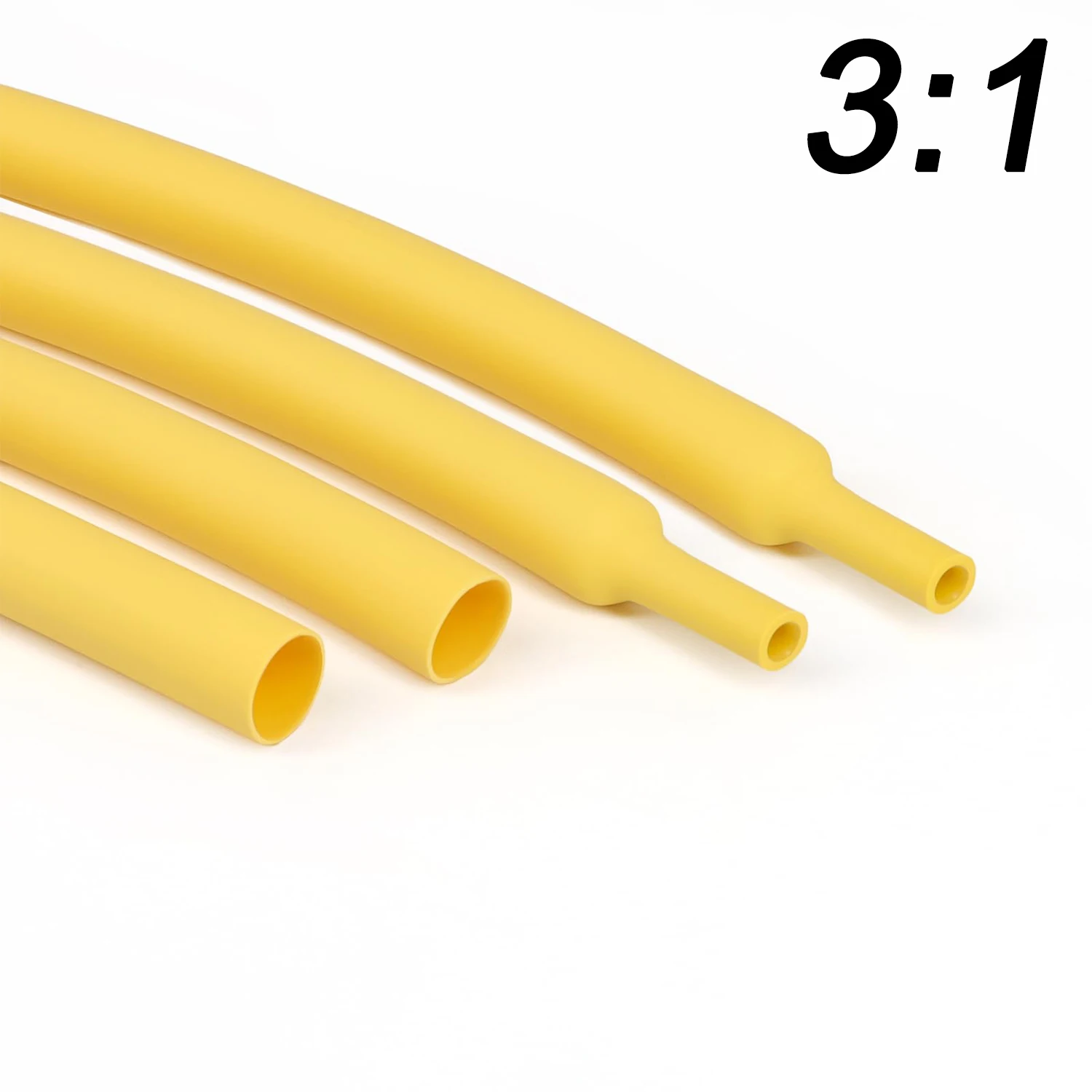 Φ1.6mm to Φ50mm Heat Shrink Tubing-3:1 Ratio Dual Wall Adhesive Lined Shrinkable Wire Wrap Tube Waterproof Industrial Yellow