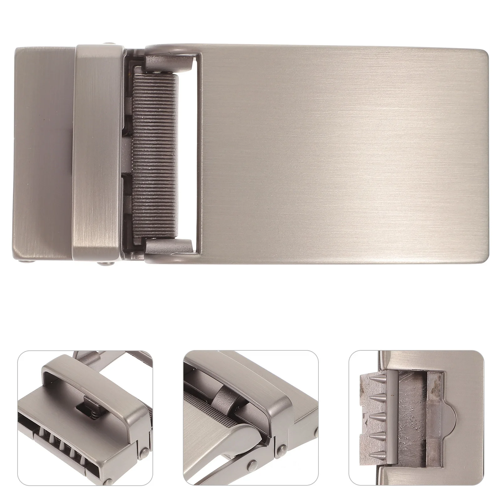 1 قطعة مشبك تلقائي من خليط معدني للرجال تصميم فريد من نوعه سهل التجميع تفكيك حزام فضي للأعمال مشبك حزام رجالي