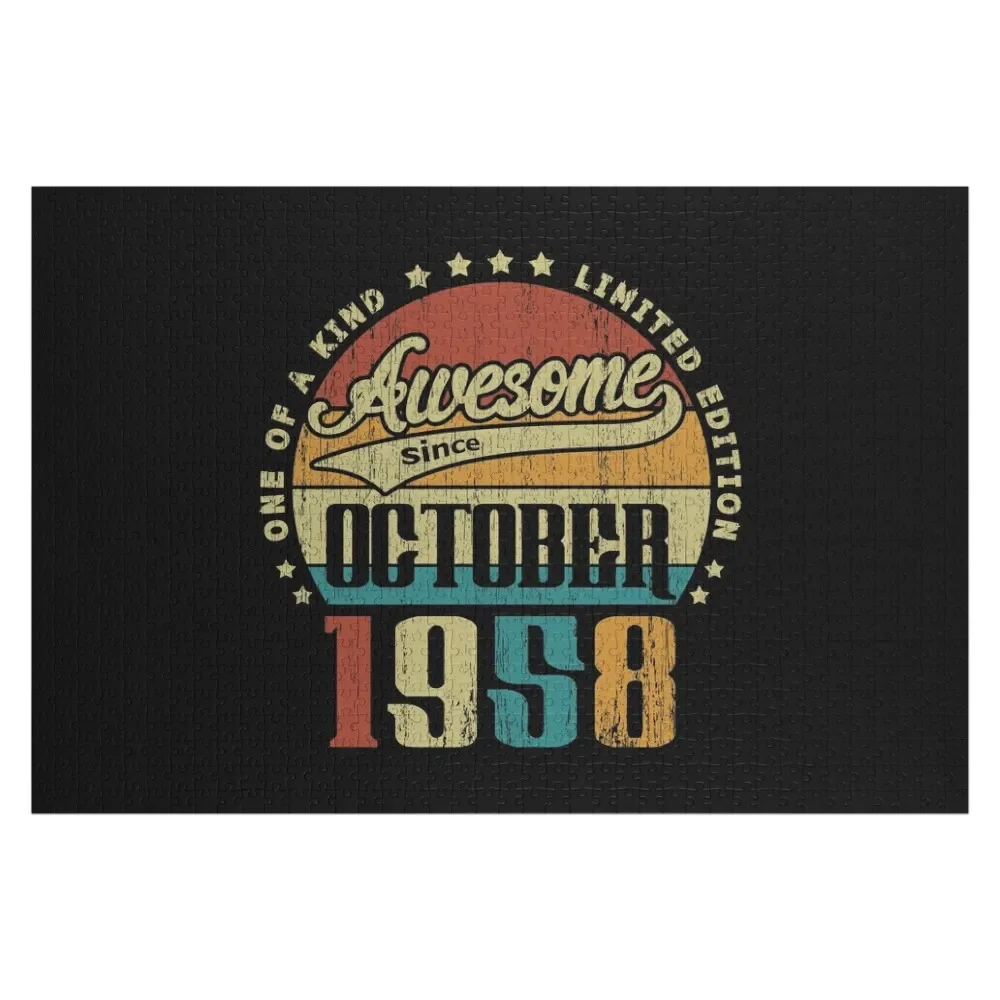 

Vintage October 1958 One Of A Kind Awesome Since October 1958 62nd Birthday Gift 62 Years Old Jigsaw Puzzle Works Of Art Puzzle