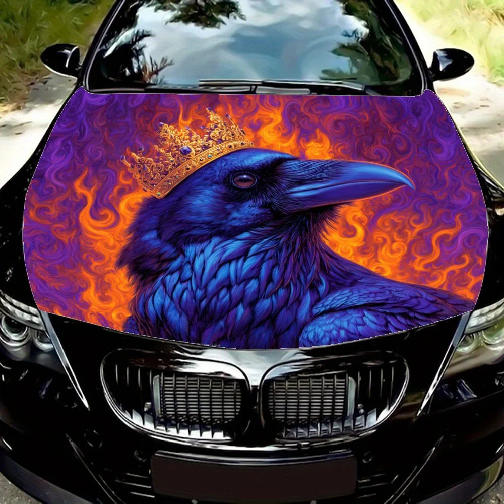 

The King Of Crows Car Hood Decal - Durable PVC Vinyl Wrap For Most Vehicles, Protective Engine Cover Sticker , Automotive Exteri