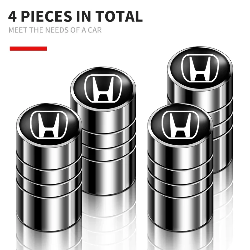 4pcs Car Wheel Air Valve Stem Cover Caps For Honda Camry 2001 Civic XR-V HR-V City Accord Odyssey Spirior CRV Car Accessories