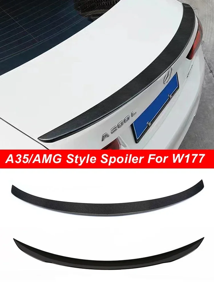 

New! Carbon Fiber A35 A45 Style Rear Bumper Spoiler Wing Kit Sedan AMG A180 A200 A250 For Mercedes Benz A Class W177 2019-2023