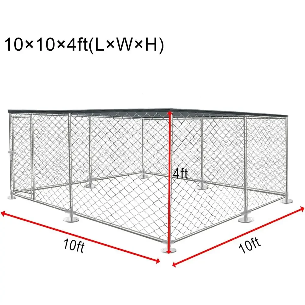 10x10ft Outdoor Dog Exercise Pen - Metal Pet Play Area Kennel Enclosure