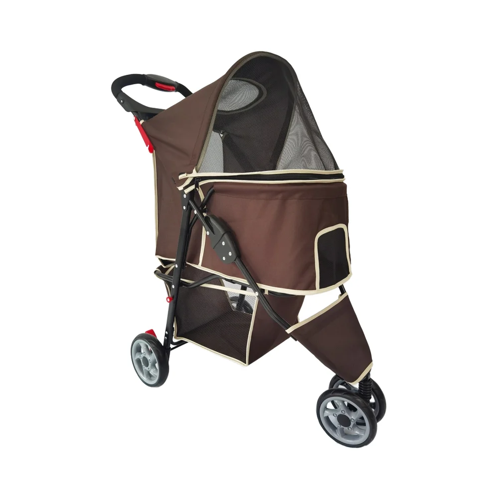 

Автомобильный складной портативный алюминиевый роскошный модный тележка на молнии для собак с 3-колесной коляской для домашних животных собака