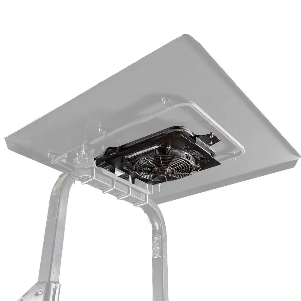 Heavy-Duty UV-Protected Zero-Turn Mower Canopy with Dual-Speed Fan & LED Lights, Easy Install for ROPS Tractors 1.5-3, Black