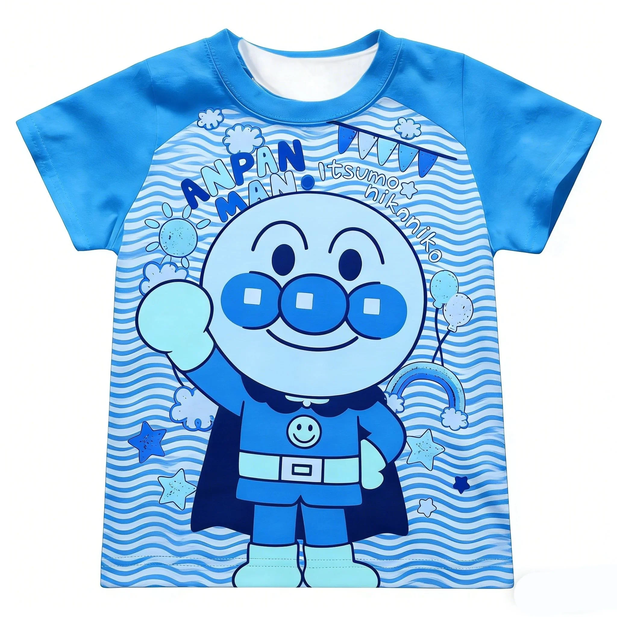 Kinder-Anpanman-Baikinman-Anime-T-Shirt, Herren-T-Shirt, Damen-T-Shirt, Oberteil für Jungen, Kinder, Eltern-Kind-Set, schnelltrocknend, kurzärmelig, Kinder-T-Shirt. – Detail 9