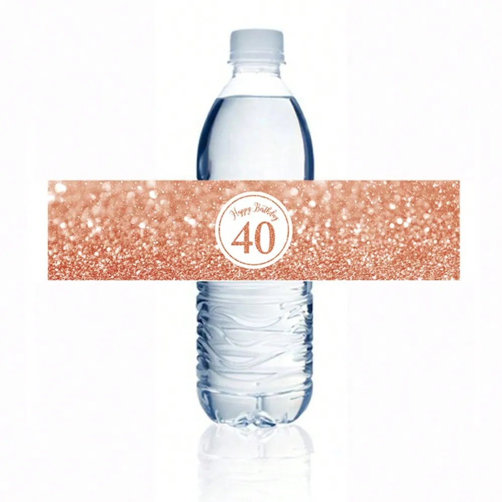 20 Stück Happy Birthday 18 30 40 50 60 Jahre Wasserflaschen-Aufkleber Digitale Etiketten Happy Birthday Party Dekoration Flaschenaufkleber – Detail 9