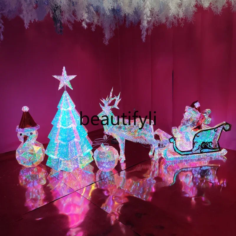 

Christmas Symphony Deer Ornament Bar Mall DP Point Glowing Santa Decoration Arrangement