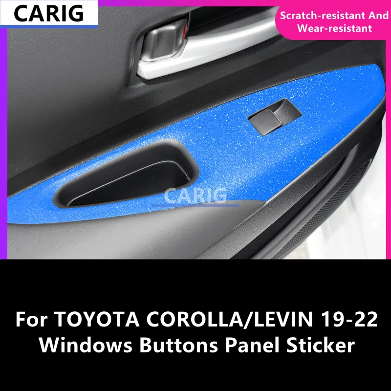 

For TOYOTA COROLLA 19-22 Windows Buttons Panel Sticker Carbon Fiber Pattern Protective Film Interior Modification Accessories