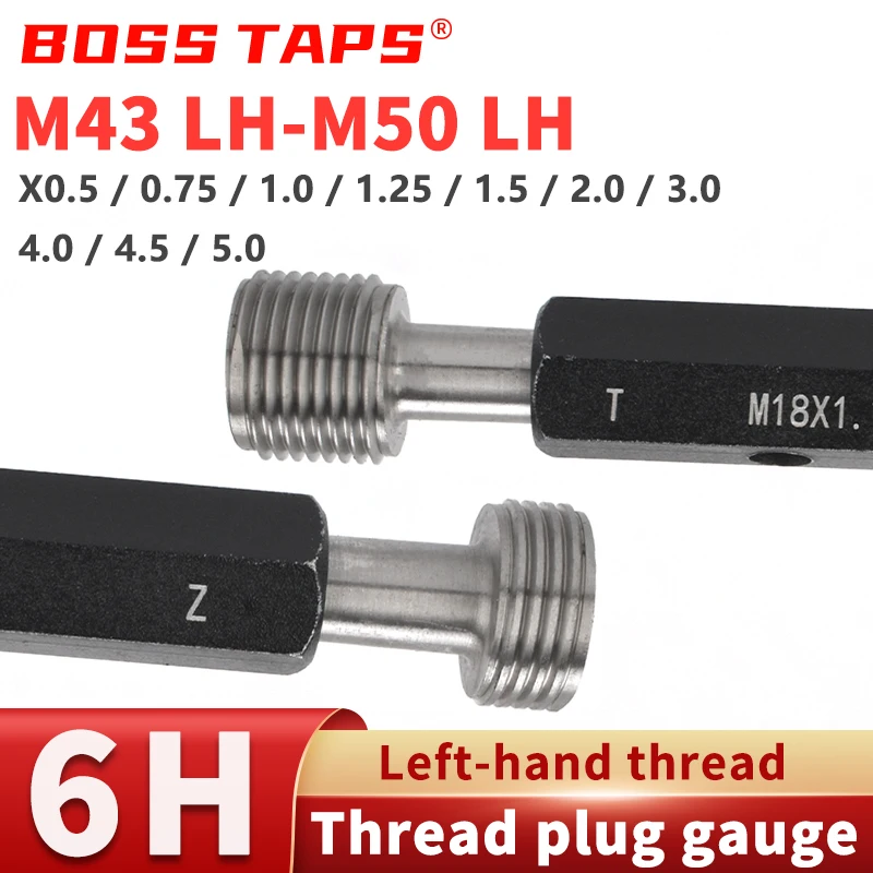 

BOSS1PCS 6H M43 LH-M50 LH Стальной резьбомер Метрический манометр для тонкой левой резьбы X0,5/0,75/1,0/1,25/1,5/2,0/3,0/4.0/4,5/5.0