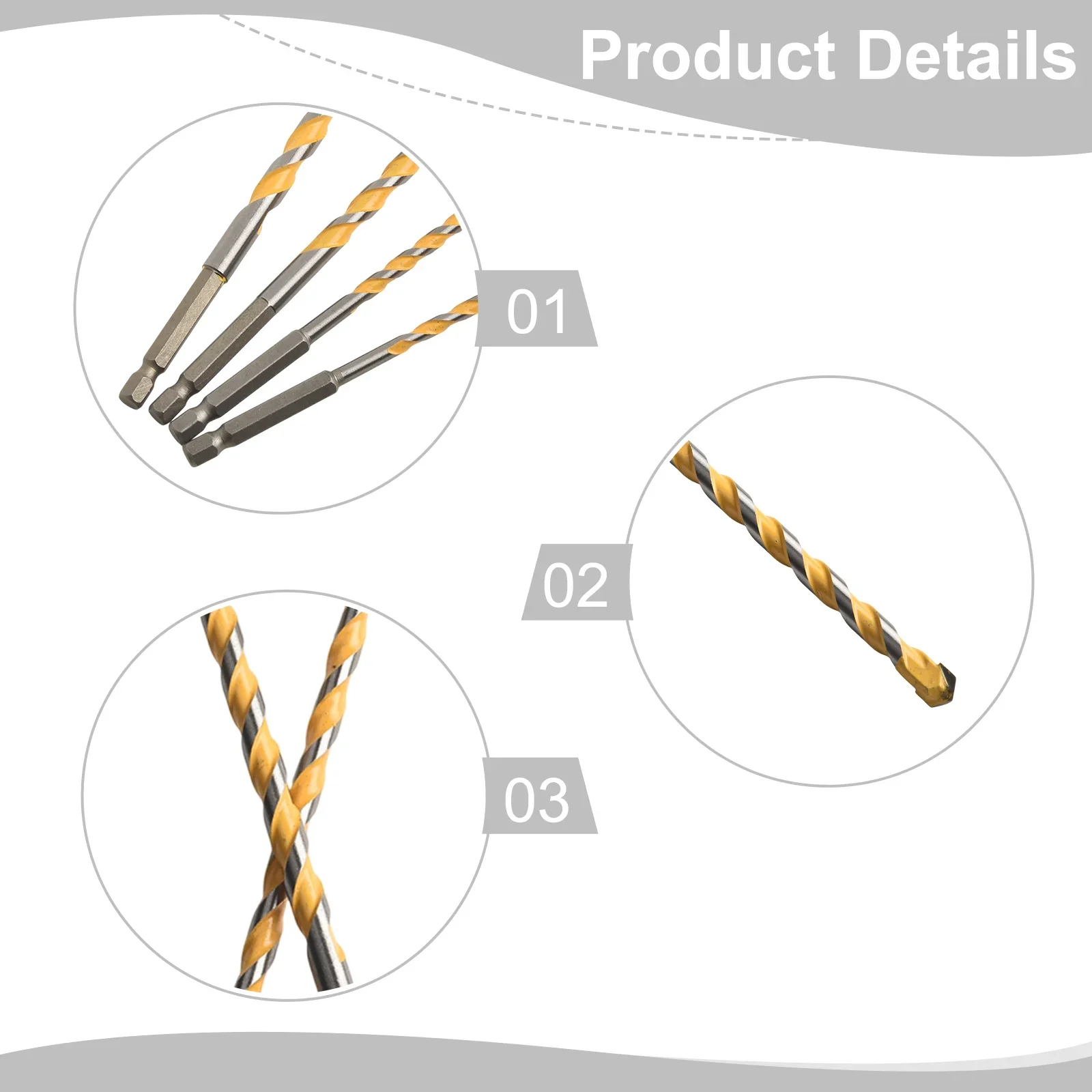 Brandnew คาร์ไบด์เจาะ Bit Hex Shank 1/4 \\\\\\\ "Hex Shank 4 ชิ้น 5/6/8/10 มิลลิเมตรความต้านทานการสึกหรอสําหรับ Masonary คอนกรีตอิฐ