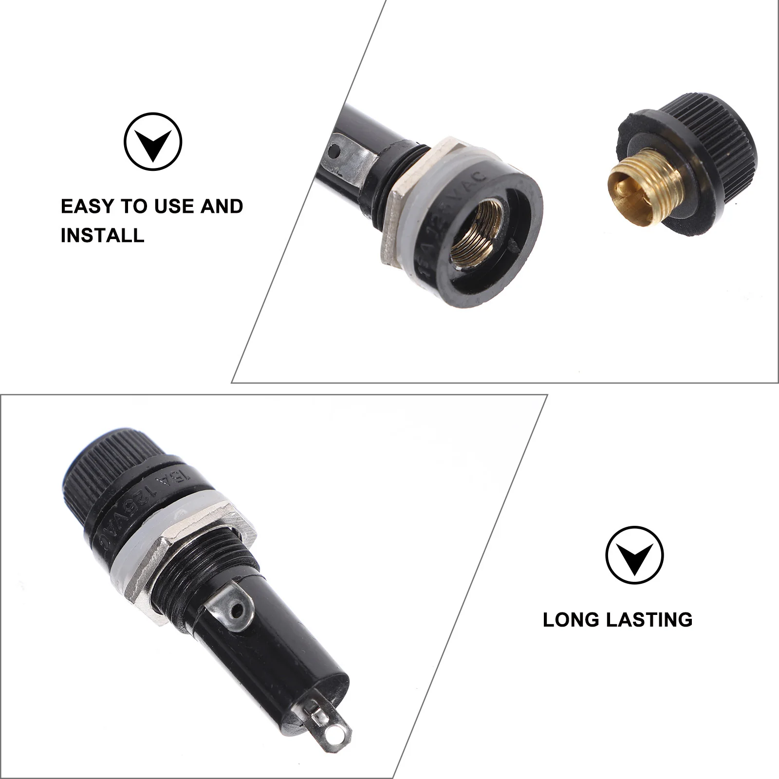 

16Pcs Fuse Holders 5x20mm 6x30mm Panel Mount Electronic Fuse Holder Socket Car Radio Auto Stereo Protection Fuel Socket