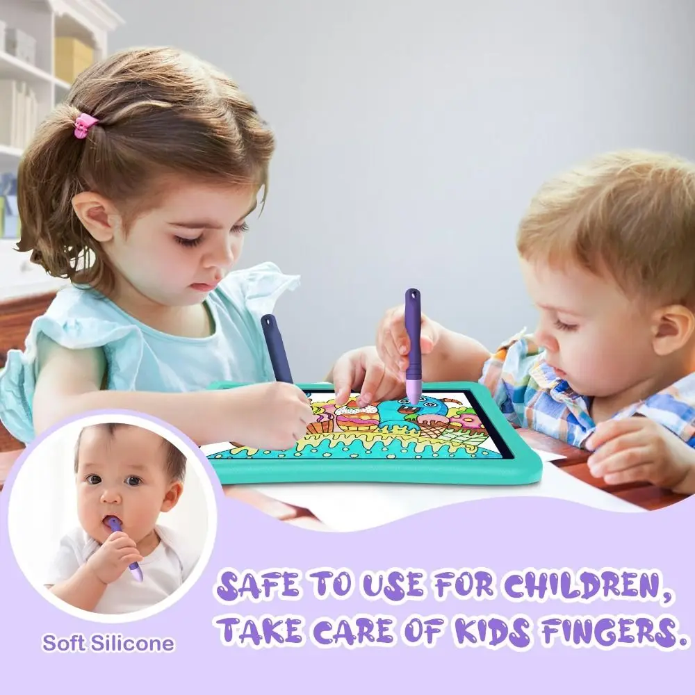 

Anti-Rolling Kid-Friendly Stylus Pens Silicone Tablet Stylus Pens All Touch Screen Devices with Anti-lost Tether Capacitive Pen