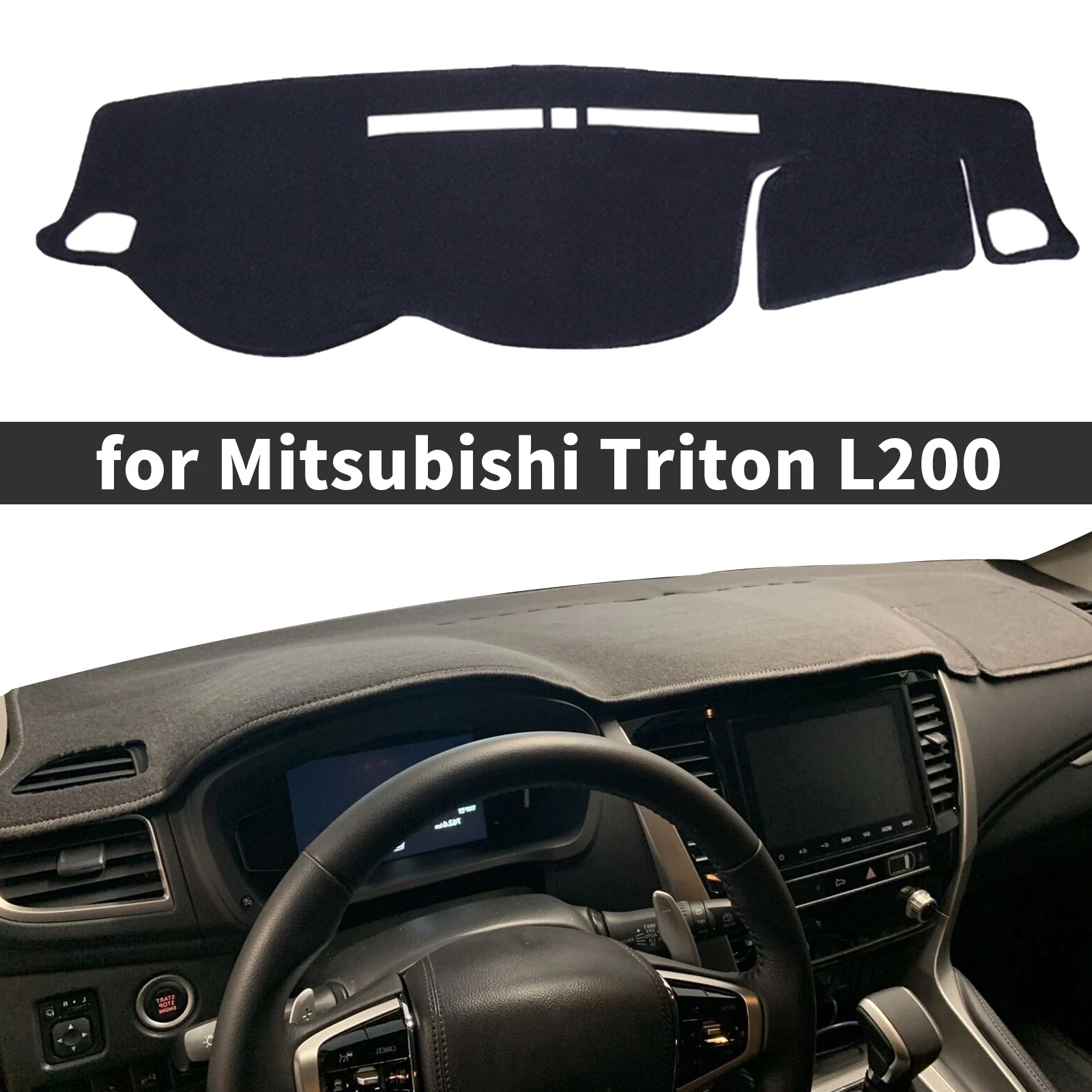 

fit Mitsubishi Triton L200 MQ MR 2015-2022 Car Dashmat DashMat Sunshade Dashboard Cover Pad Protective Carpet Accessories