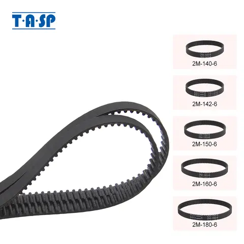 TASP 2pcs Timing Drive Belt 2GT 2M Perimeter 140 142 150 180mm Width 6mm Synchronous Conveyor Spare Part for Vaccum Cleaner