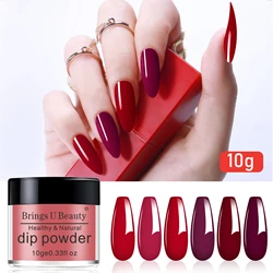 Very Fine Scarlet Crimson Red Series Dip Powder Nail Kit Dipping Powder as Nail Gel Naill Polish Effect No Uv Lamp Cure