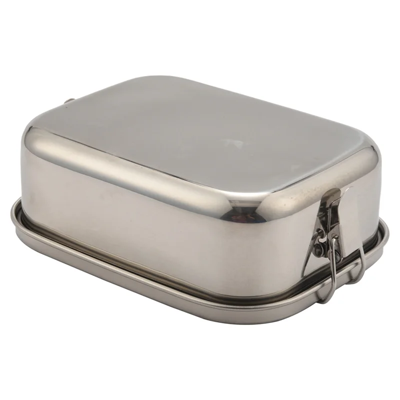 AB45 Contenitore per alimenti per il pranzo in acciaio inossidabile 4X con clip di bloccaggio e design a tenuta stagna, contenitore per il pranzo Bento Box da 800 ml