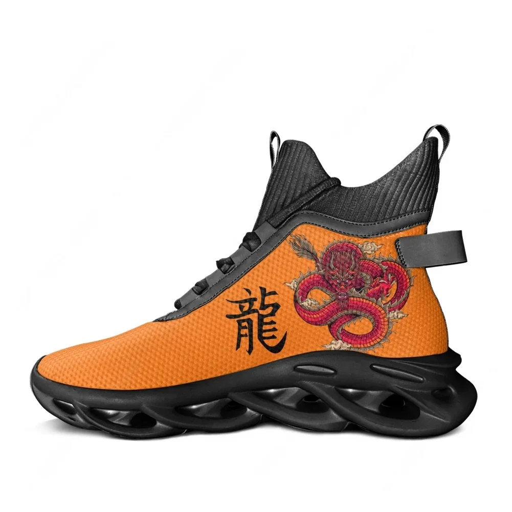 

Chinese Dragon High Top Flats Sneakers Mens Womens Sports Running Shoes High Quality Sneaker Lace Up Mesh Footwear Custom Shoe