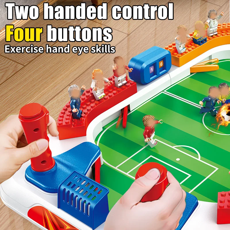 새로운 더블 플레이어 축구 필드 장난감 어린이 교육 테이블 게임 축구 전투 테이블 세트 파티 스포츠 장난감 선물