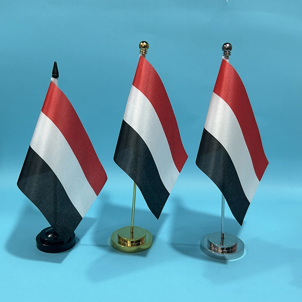SKY FLAG Office Desk Flag of Yemen Flag 14x21cm Polyester Table Flag Yemen National Banner Desk Ornaments Flags