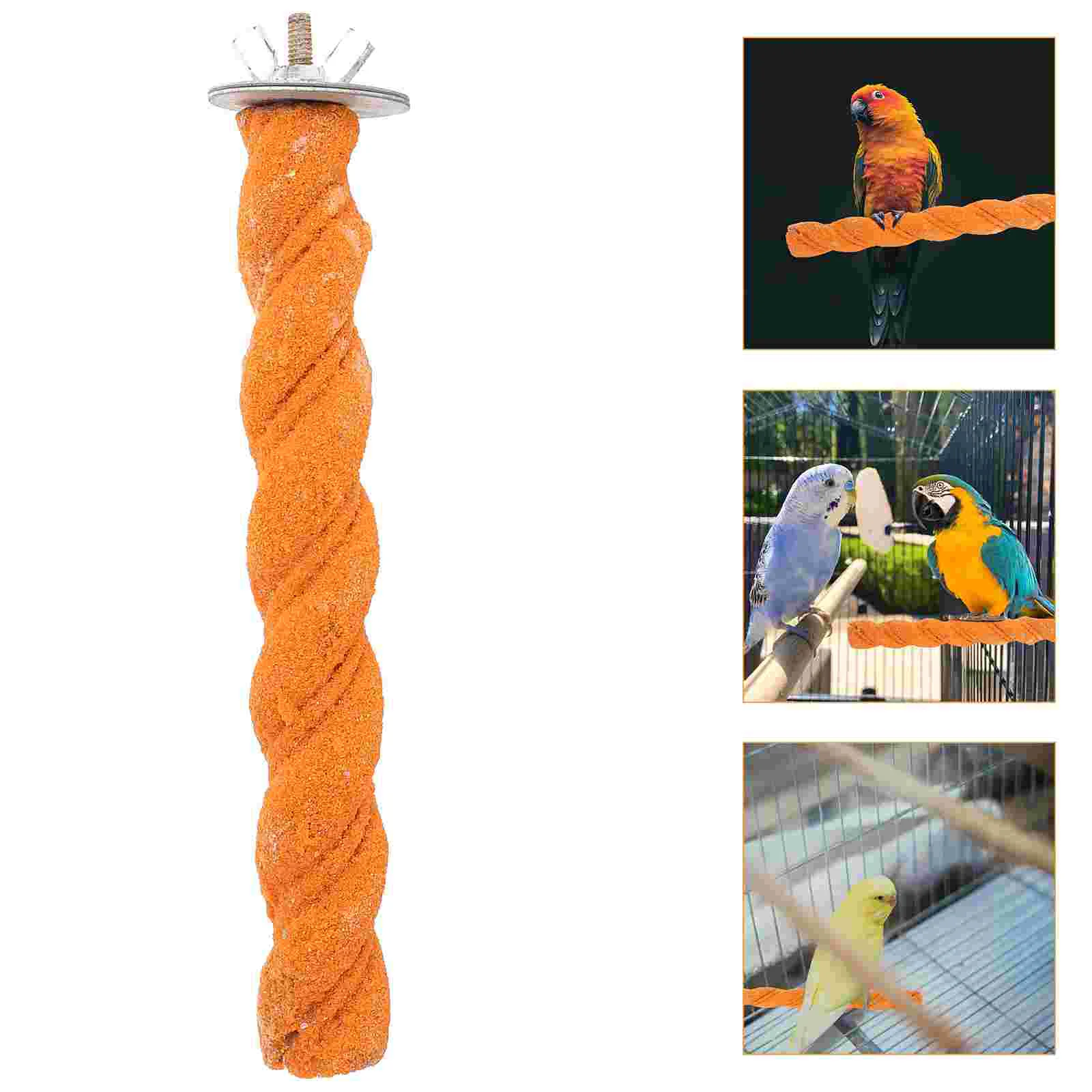 Parrot Perch Stand Bird Cage Perch Paw Grinding Stick Rough Surfaced Random Color