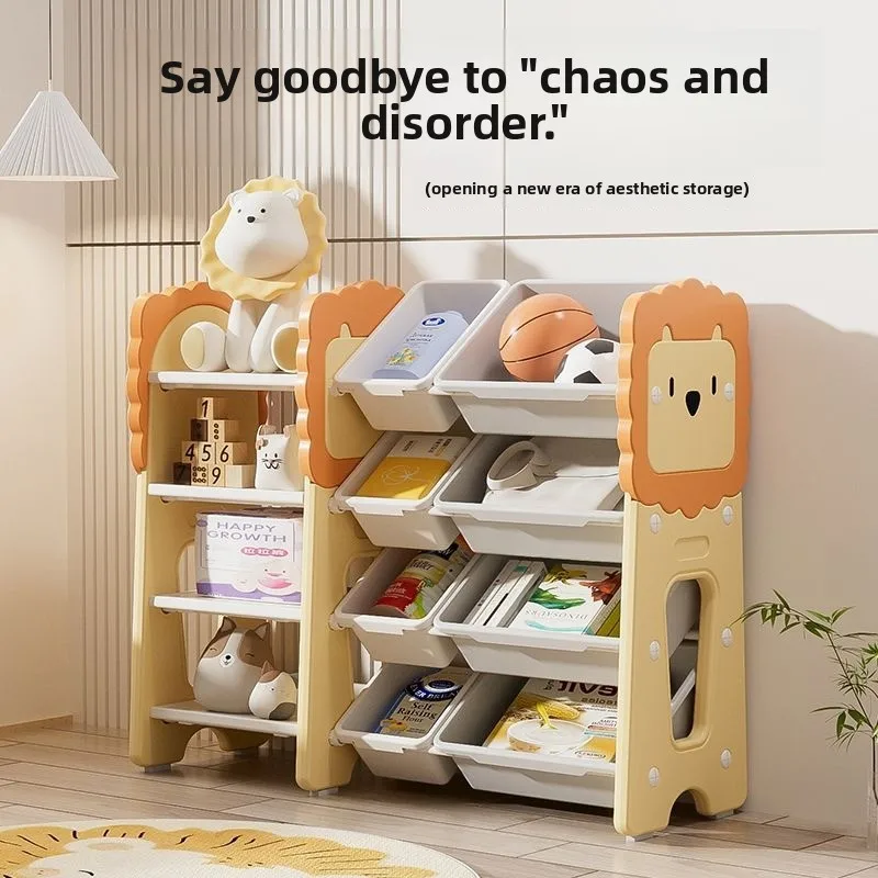 

Nordic Kids Toy Storage Rack Multi-Tier Organizer Shelf Children Bookcase Cabinet Home Living Room Bedroom Playroom Storage
