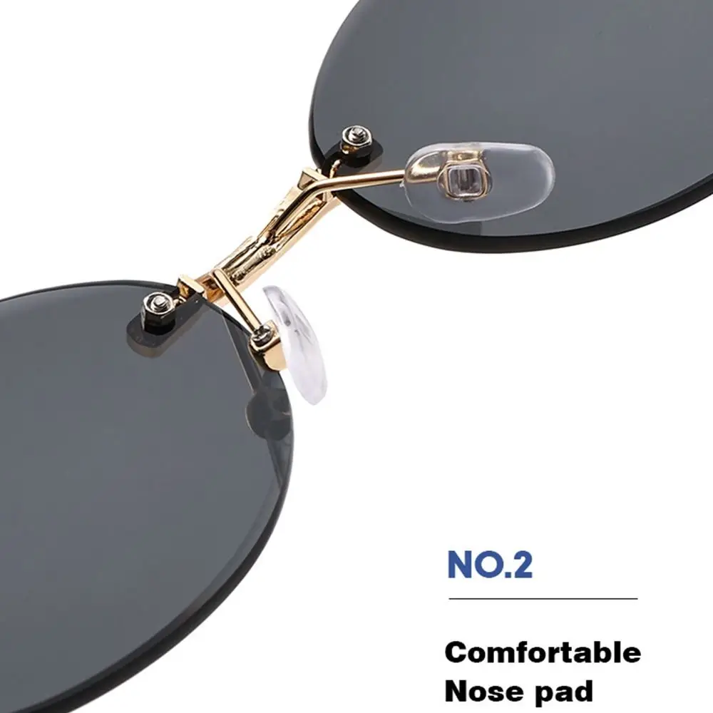 خمر قطع الحافة البيضاوي الإطار النظارات الشمسية الشارع نمط فرملس الهيب هوب نظارات شمسية UV400 حماية فاسق ظلال للنساء
