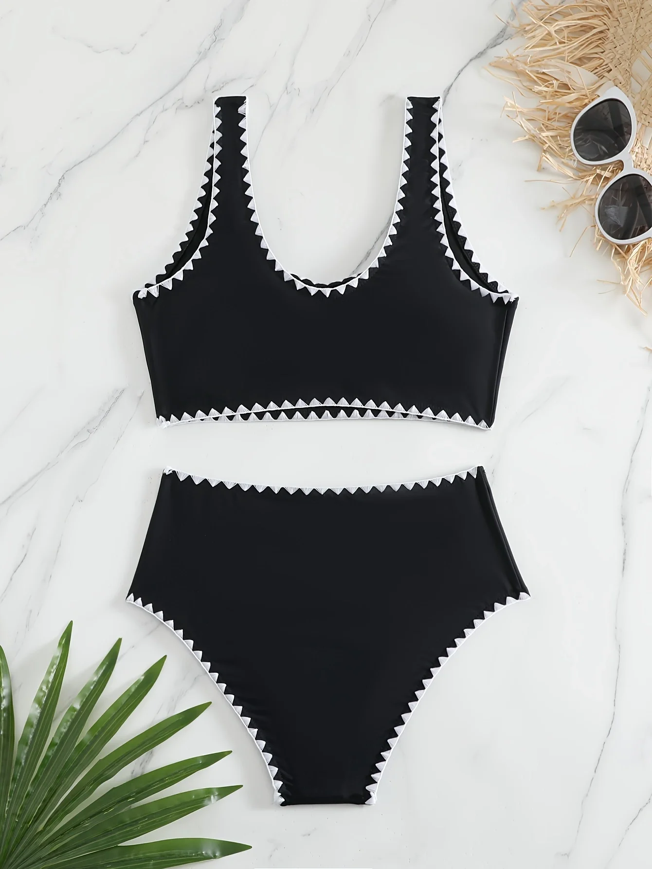 New Summer Women's Swimsuit Push Up Tank Tops Bikini Set High Waisted Bikinis Two Piece Swimwear High Cut Cheeky Bathing Suits