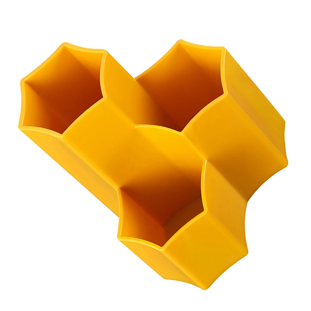 

1 pc Creative Makeup Brush Storage Box Pen Container Desktop Organizer Hexagonal Plastic Home Office Dressing