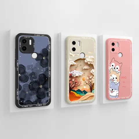 For Xiaomi Redmi A1 A2+ Plus Case Back Cover Fashion Screen Protector Matte Liquid Soft Silicone For Redmi A1+ A 2 Fundas Coques