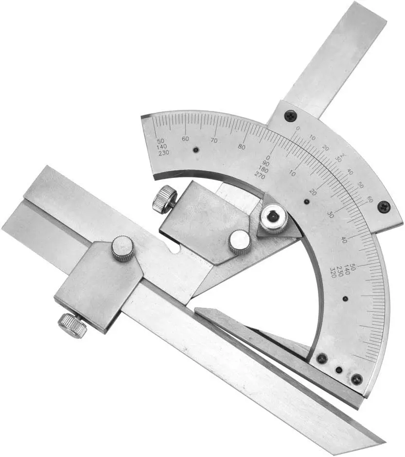 ETOPOO 320 °   Universeller Winkelmesser mit 0,02 Präzision, Goniometer, Winkelmessgerät, Lineal, Holzbearbeitungs-Messwerkzeug